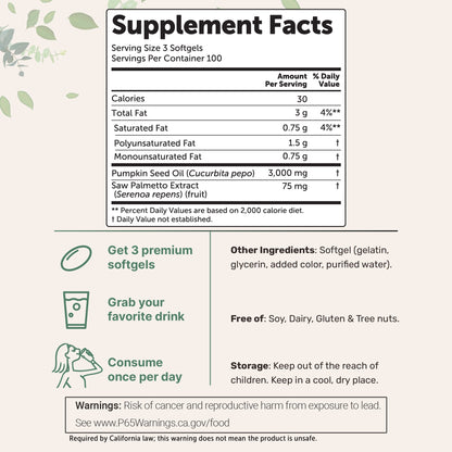 Micro Ingredients Pumpkin Seed Oil with Saw Palmetto Softgels