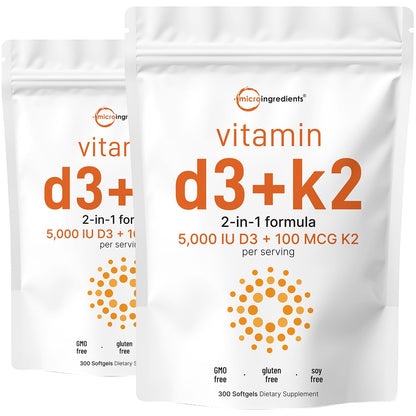 Micro Ingredients Vitamin D3 K2 Softgels 5000IU